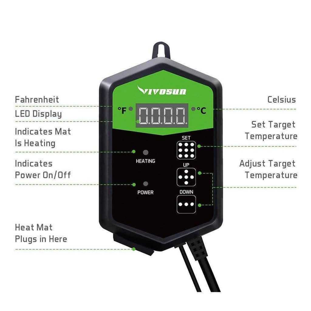 20.75 Seedling Heat Mat and Digital Thermostat Combo Set P430