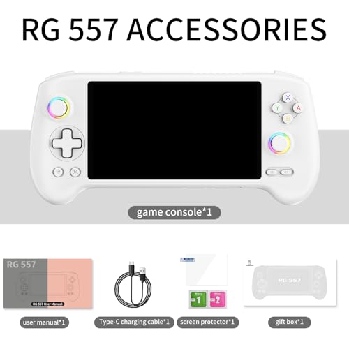 Handheld Retro Gaming Console 5.48” AMOLED Display Android 14 8K TV Output Portable Video Game Console White 512G Y2120