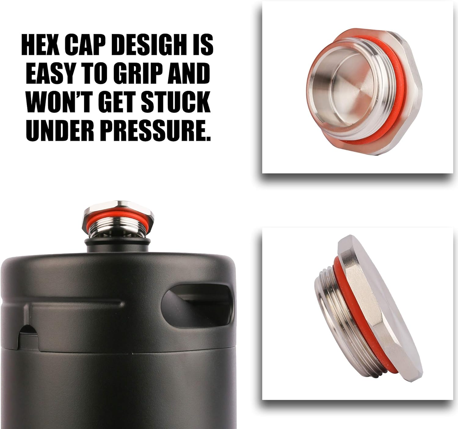 64oz Stainless Steel Pressurized Mini Keg with Cooler Jacket H70907