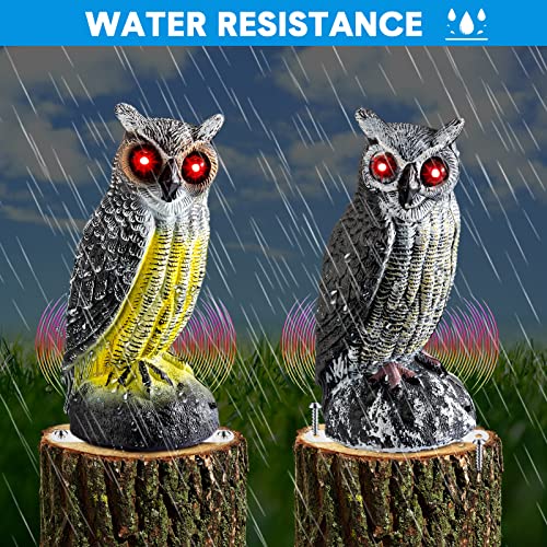Gray Plastic Owl Decoy with Red Flashing Eyes, 2 Pcs X725858