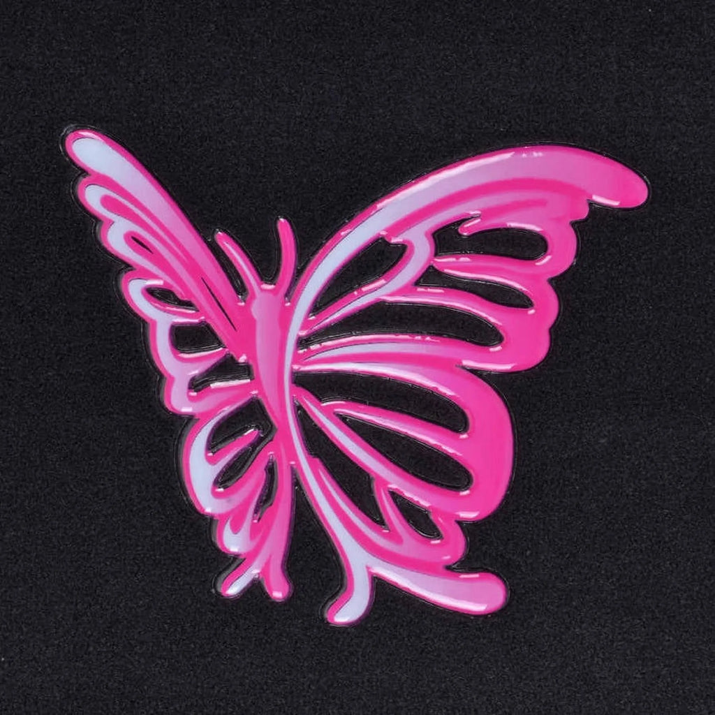 Pink Butterfly Design Carpet Car Floor Mats Full Set with Rubber Backing W424
