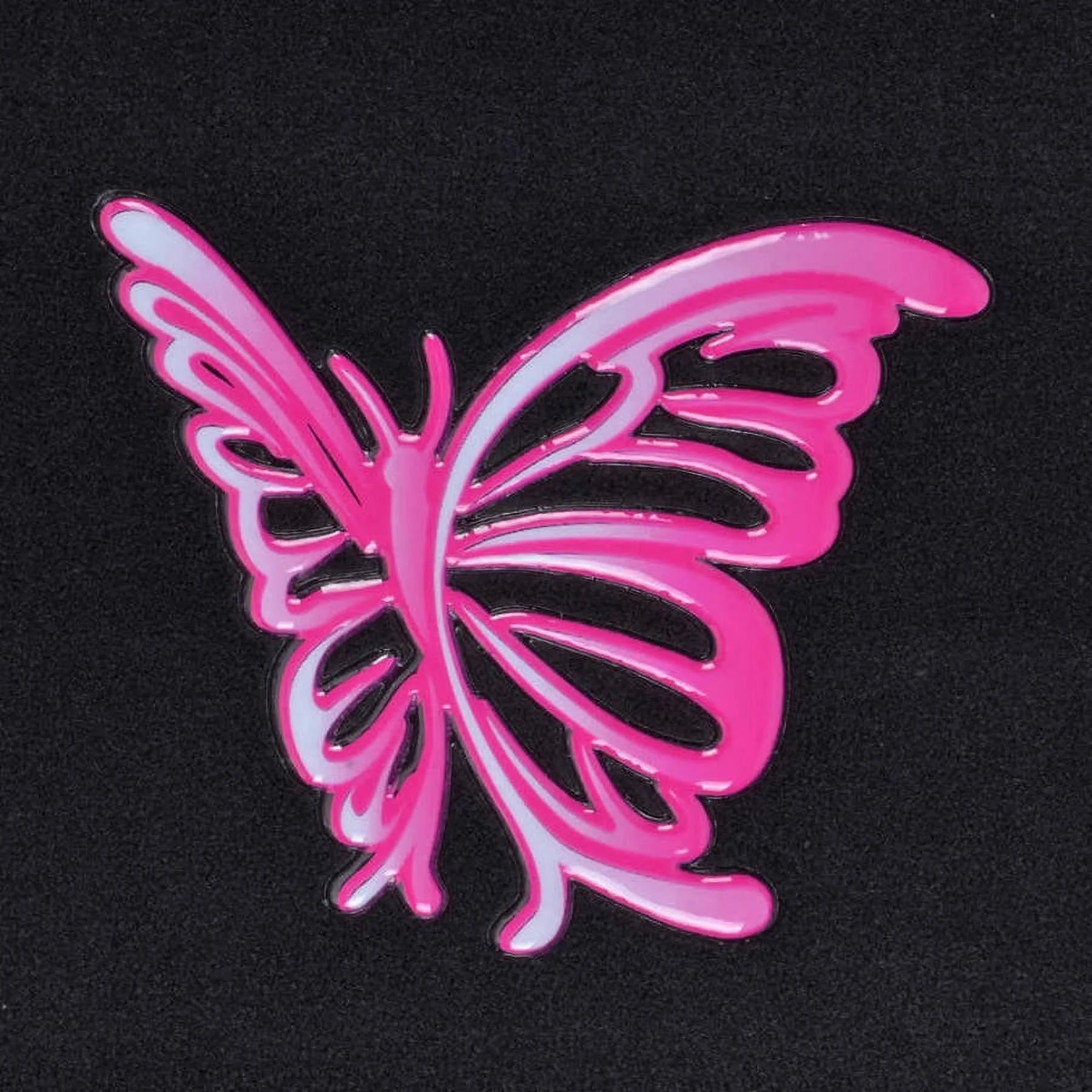 Pink Butterfly Design Carpet Car Floor Mats Full Set with Rubber Backing W424