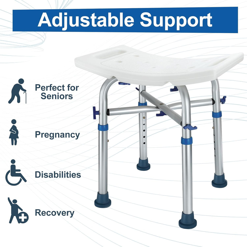 Adjustable Height Heavy Duty Shower Chair (Support 350lb) G596