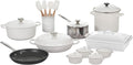 White 20 Piece Mixed Material Cookware Set V9587