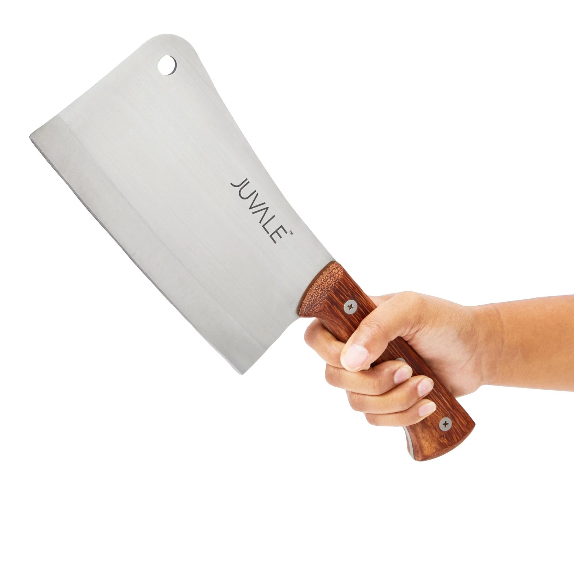 Stainless Steel Meat Cleaver Knife with Wooden Handle, 8 In E373