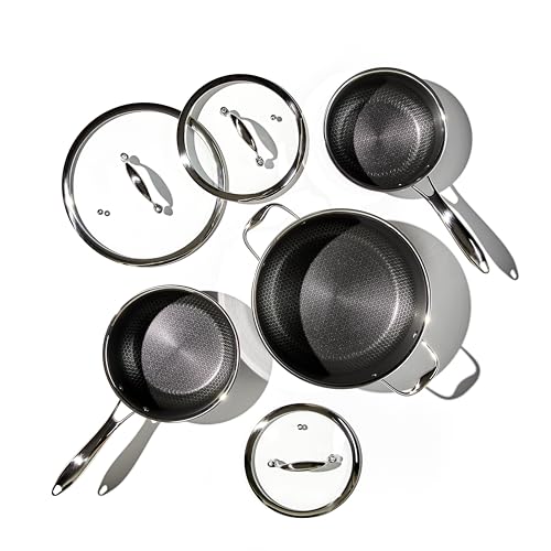 6-Piece Nonstick Pot Set with Tempered Glass Lids U1823