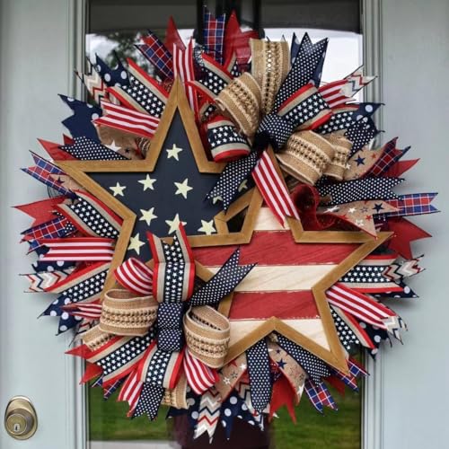 Patriotic Wreath with Red White Blue E626
