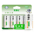 Pack of 4 Rechargeable C Batteries 5000mAh Ni-MH L9989