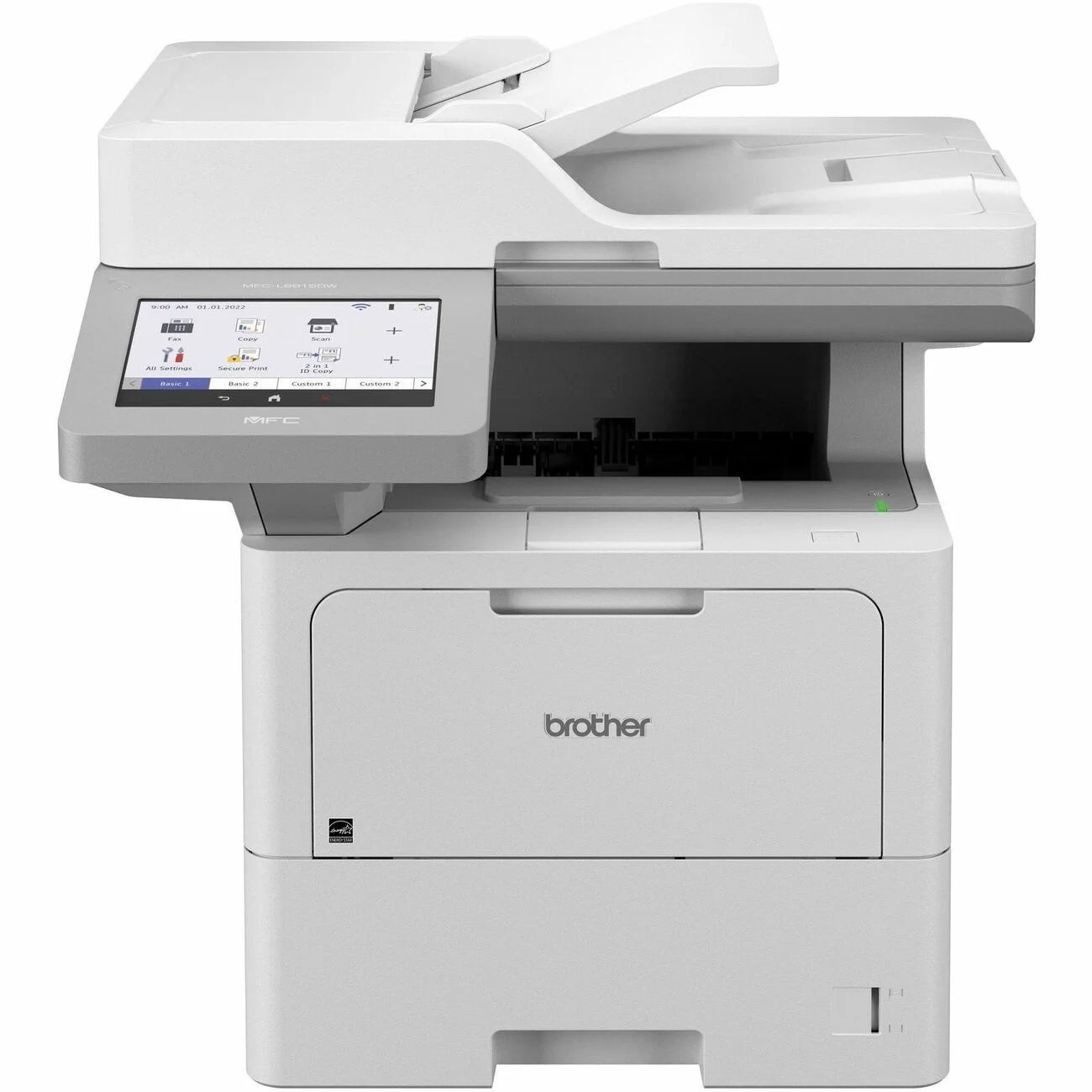 Wireless Laser Multifunction Printer Monochrome Copier Fax Printer Scanner 52 ppm Mono Print 1200 x 1200 dpi Print Automatic Duplex Print Color Flatbed Scanner A4587