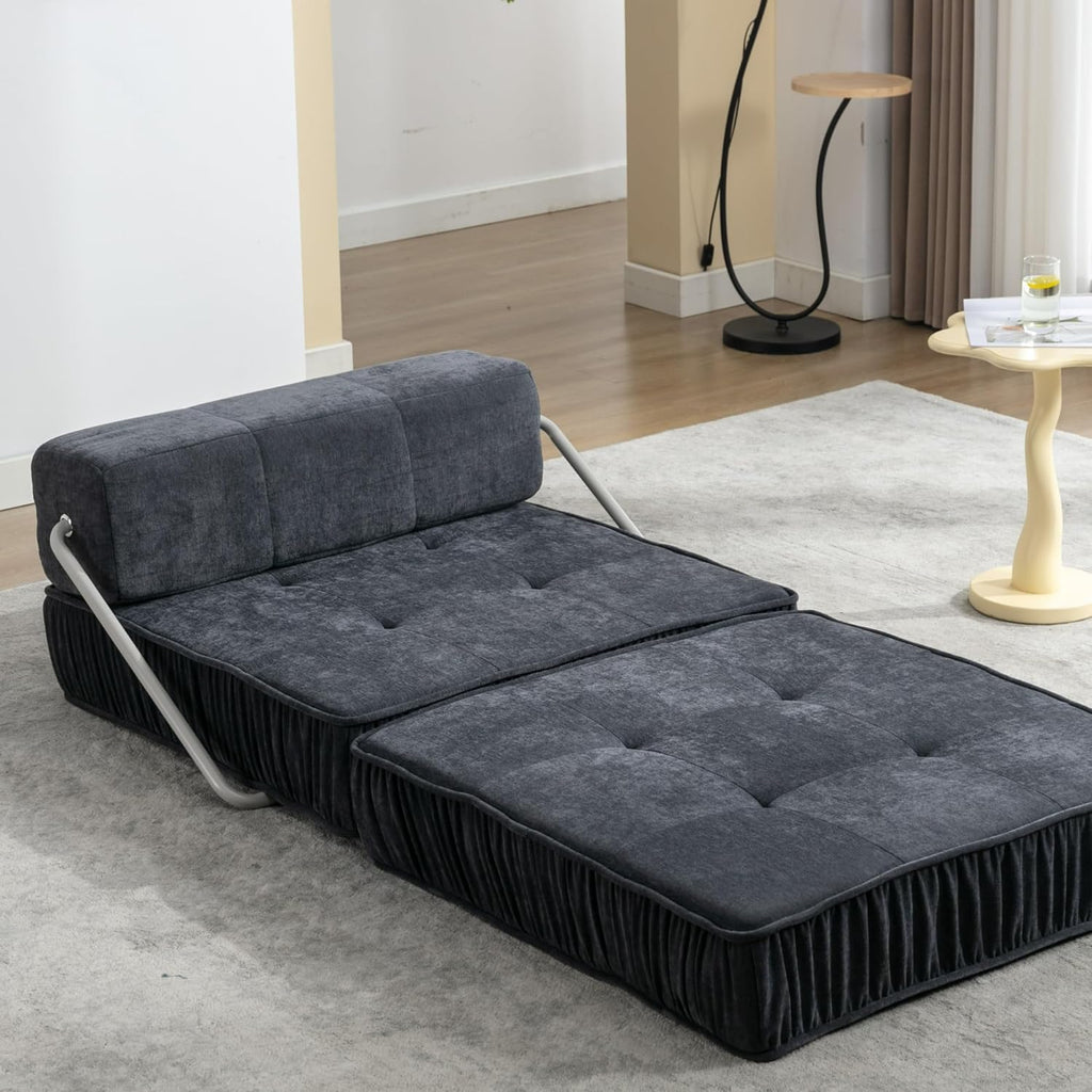 Grey Memory Foam Futon Sleeper Chair Couch Twin Size C7513