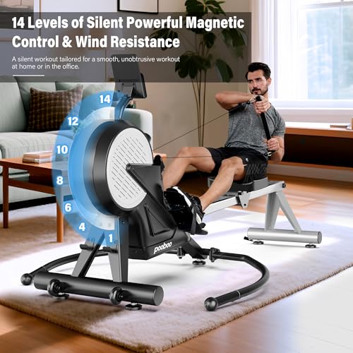 Dual Wind & Magnetic Resistance Foldable Rowing Machine G754