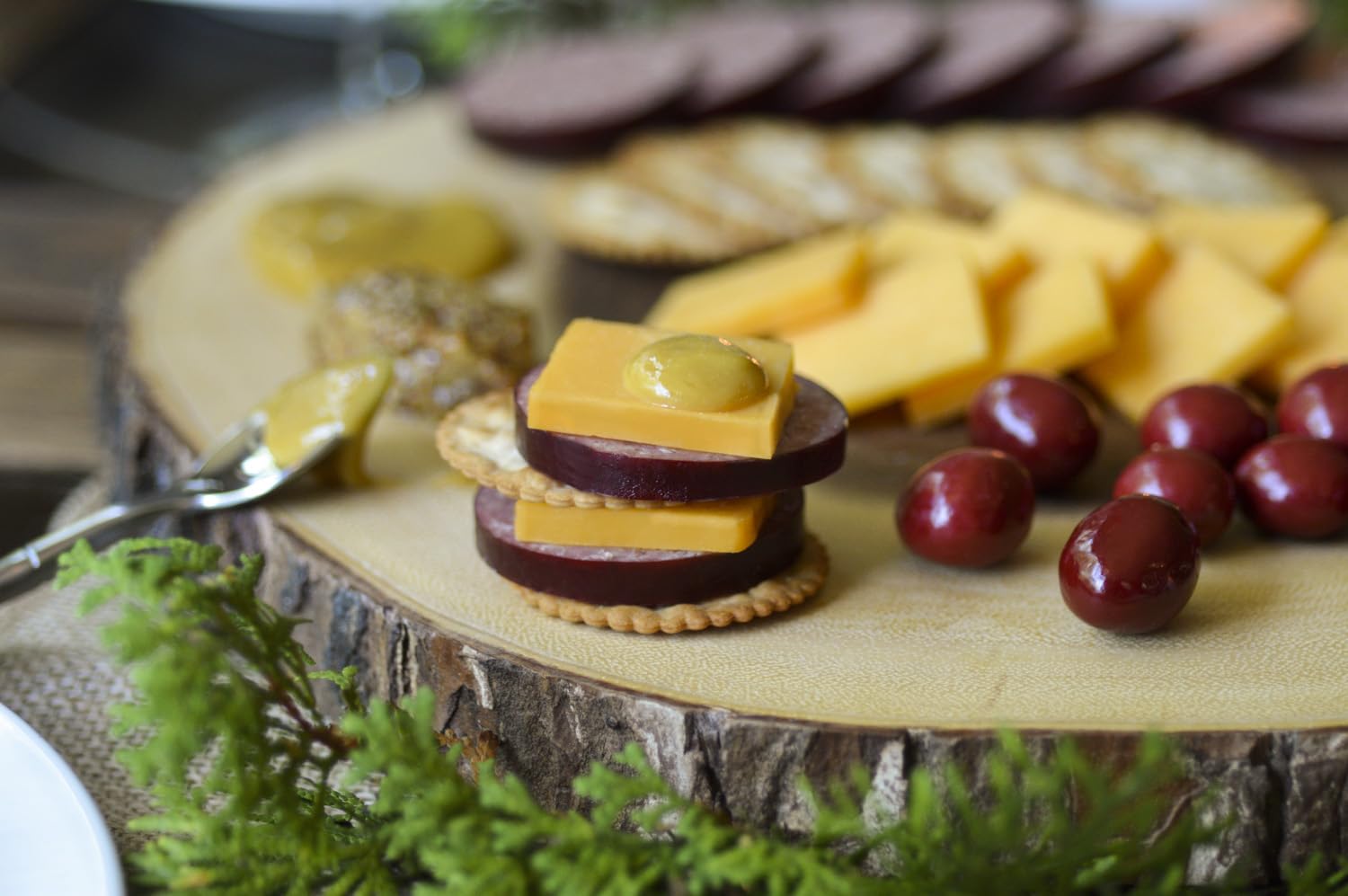 Handpicked Meats Cheese Gift Basket Collection Featuring Summer Sausage, Mustard Variety, Crackers, and Chocolate Cherries H644531