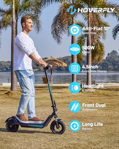 18/25 Mile Range 20Mph 500W 10'' Solid Tire Foldable Electric Scooter O815