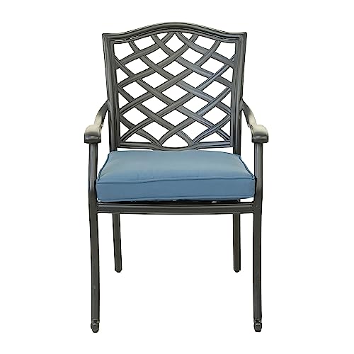 Outdoor Aluminum 5-Piece Round Dining Set with 4 Armchairs and Round Table O795894
