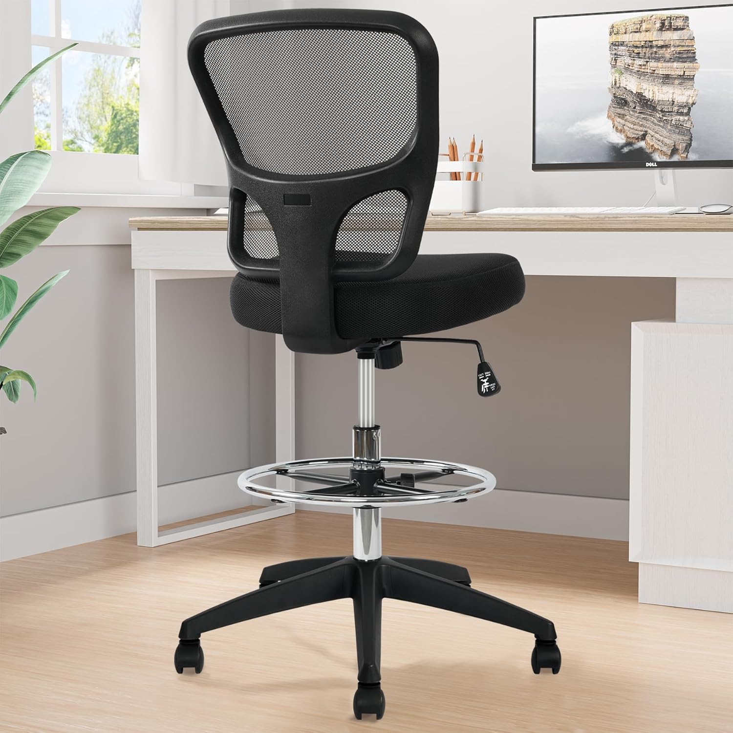 Adjustable Height Drafting Chair with Footrest V11005