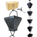 8.5 FT Metal Black Rain Chain with Square Cups V801