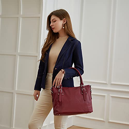 Genuine Leather Tote Shoulder Bag Satchel Purse Top Handle Hobo Crossbody Purse G6456