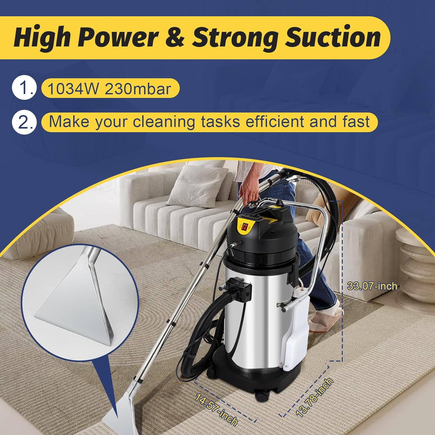 40L Commercial Carpet Cleaner Machine with Circulating Air Cooling Systems D855331
