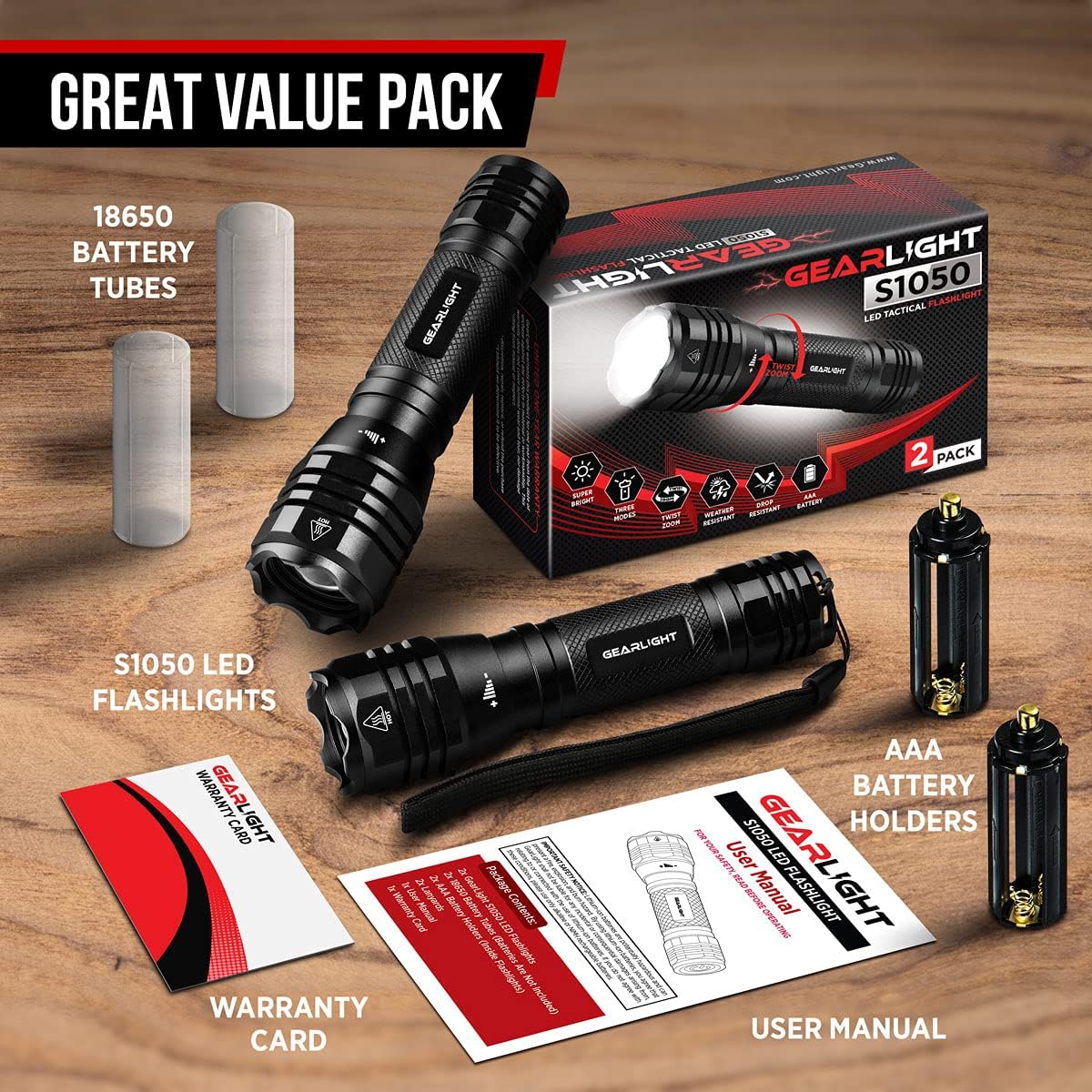 LED Flashlight with Zoomable Beam R6672