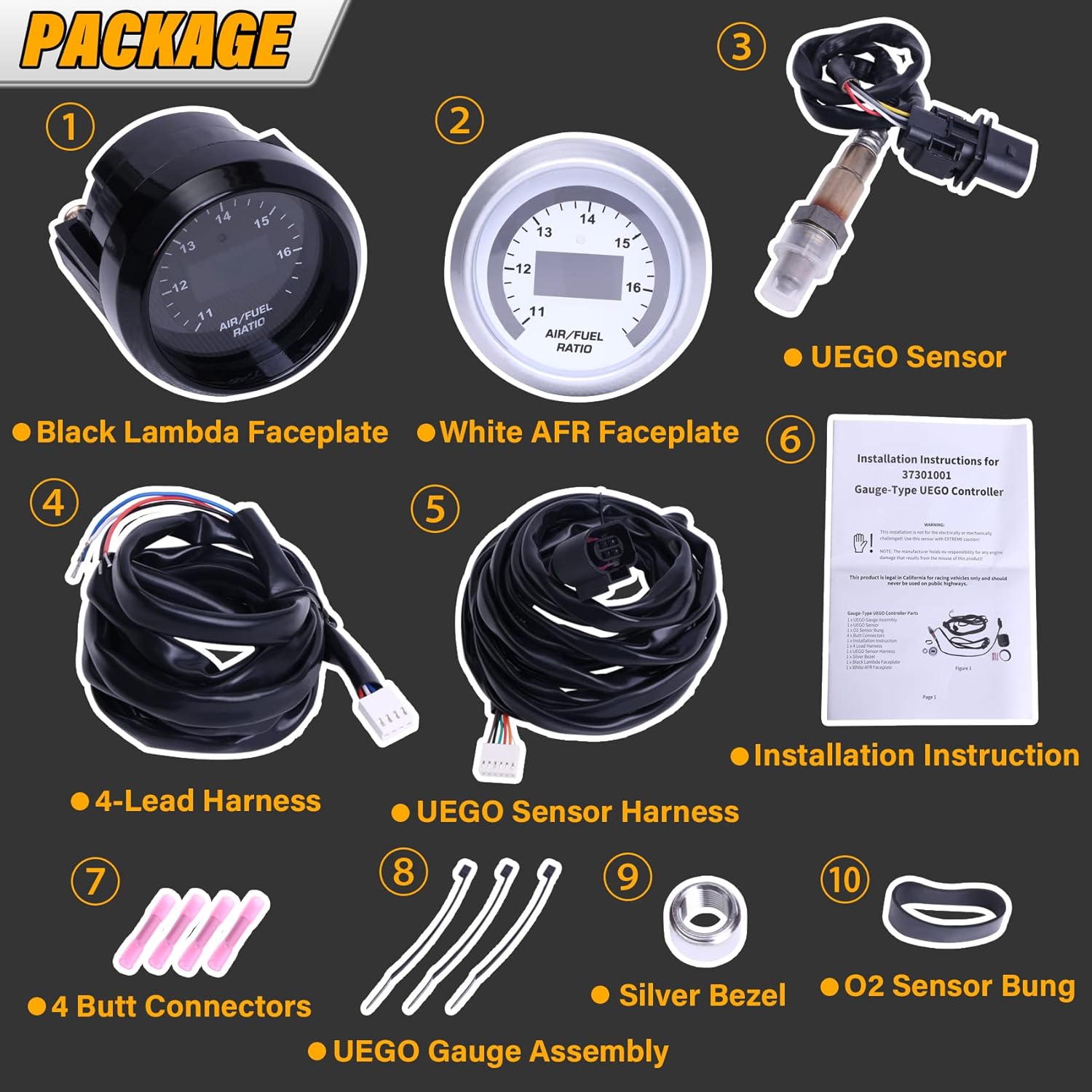 52mm Digital Air/Fuel Ratio Gauge with 4.9 LSU Sensor Z41997