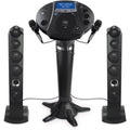 Black Bluetooth Pedestal Karaoke System with Two Microphones I7411