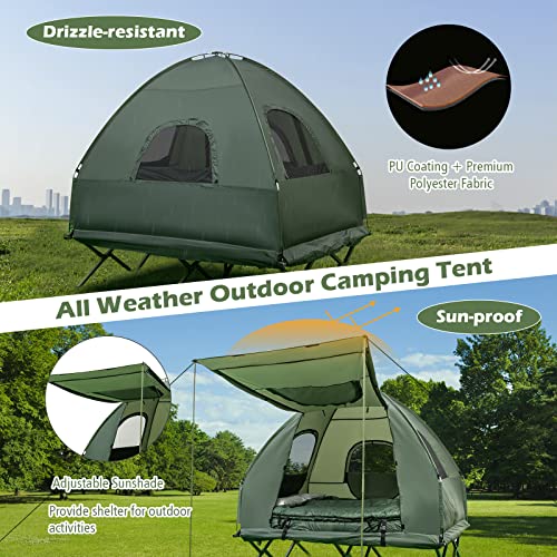 Tent Cot with Air Mattress, 2 Sleeping Bags, Carry Bag & Foot Pump G1745