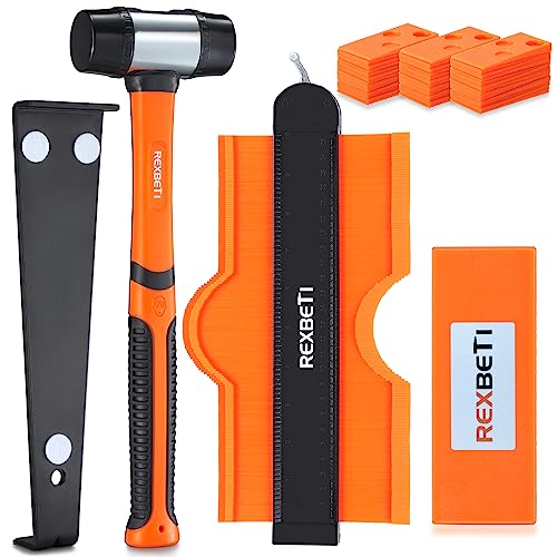 44-Piece Laminate Wood Flooring Installation Kit with Tapping Block, Pull Bar, Mallet, Contour Gauge and 40 Spacers T5527
