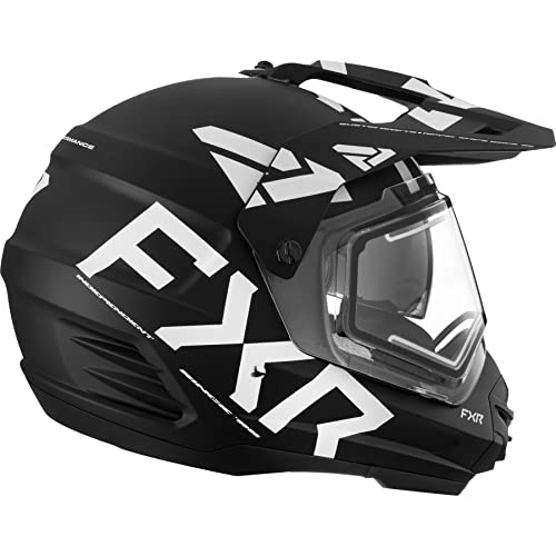 Black/White Snowmobile Helmet with Electric Shield K5552