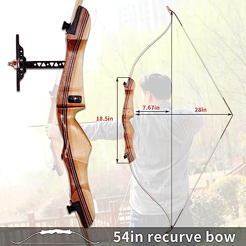 20 lbs Takedown Recurve Bow Wood Longbow B36001