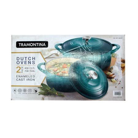 2 Pack Teal Cast Iron Dutch Ovens J152
