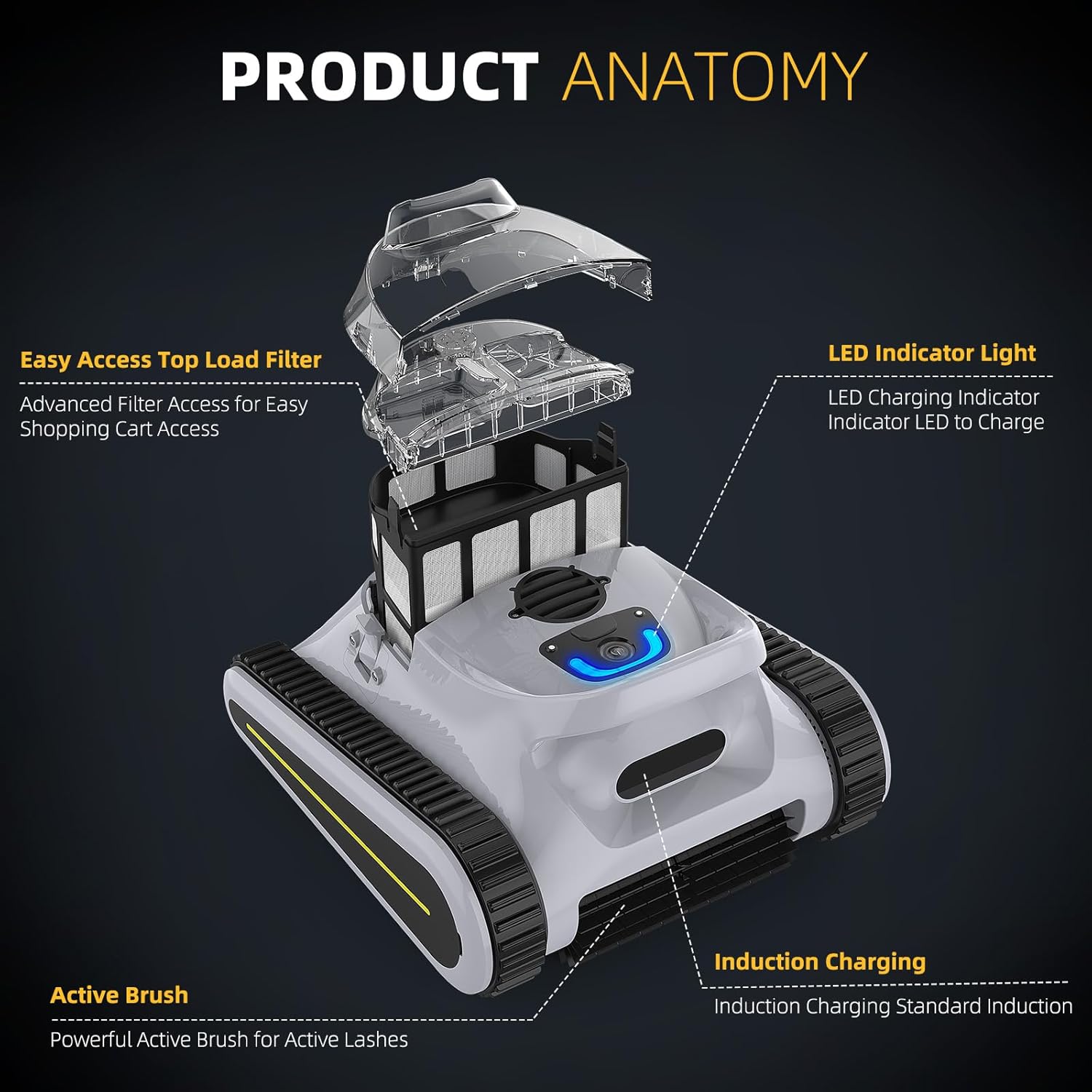 Grey Robotic Pool Cleaner Y65937