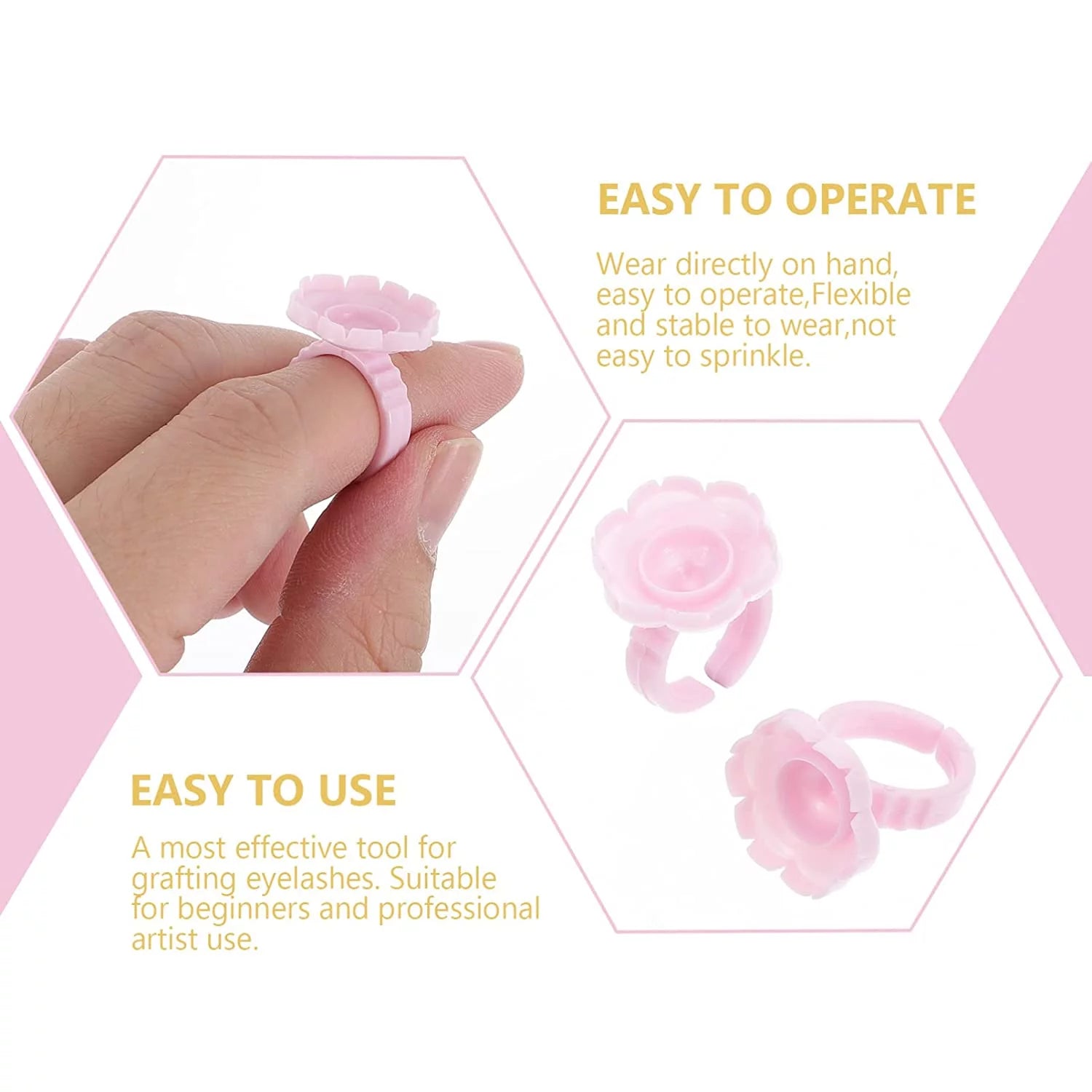 100pcs Pink Glue Cups for Eyelash Extension U92602