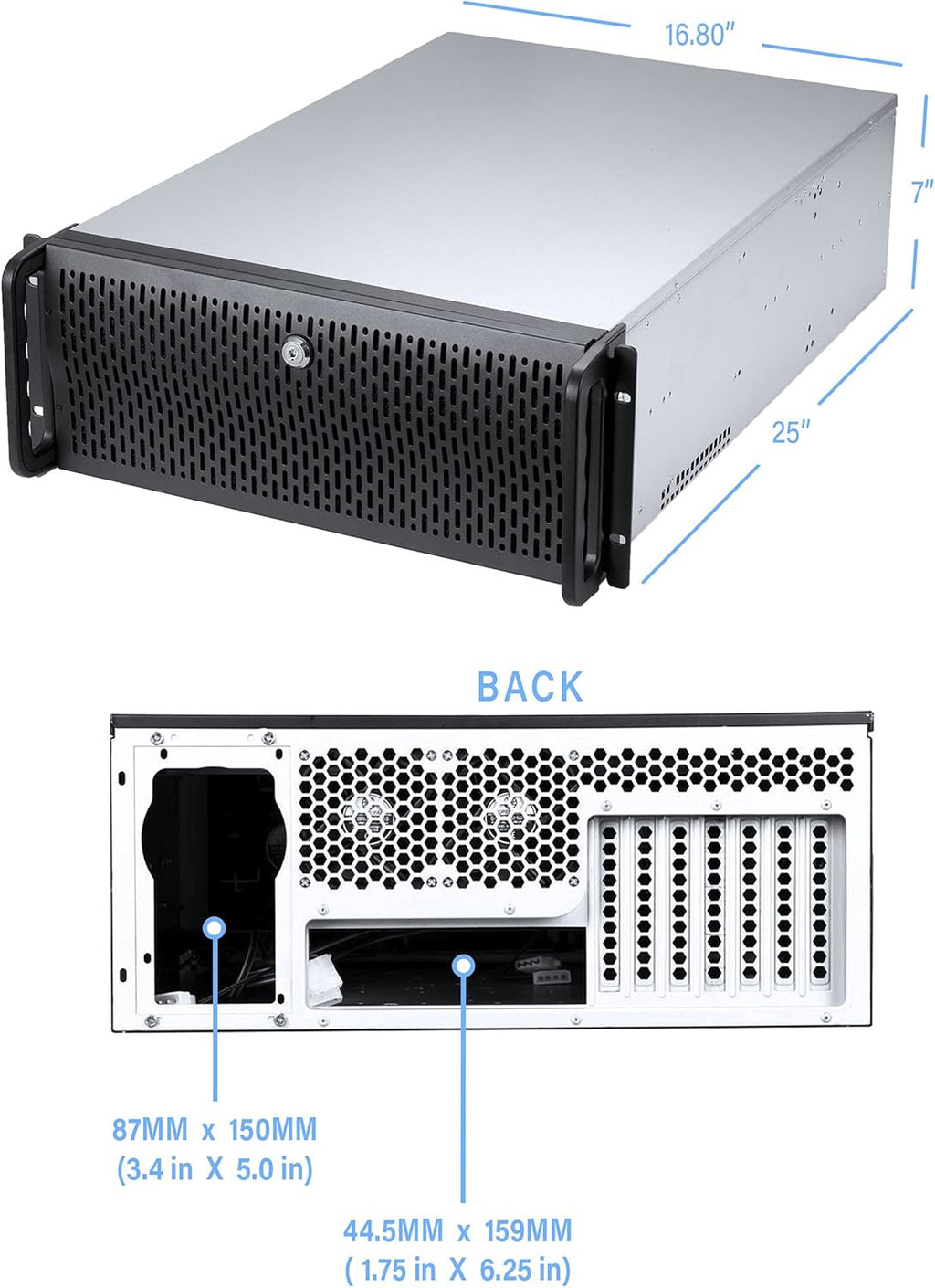 15 Bay 4U Rackmount Server Case with 6x 120mm Fans H873