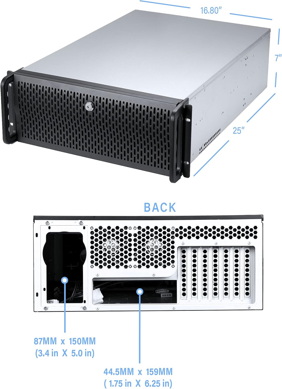 15 Bay 4U Rackmount Server Case with 6x 120mm Fans H873
