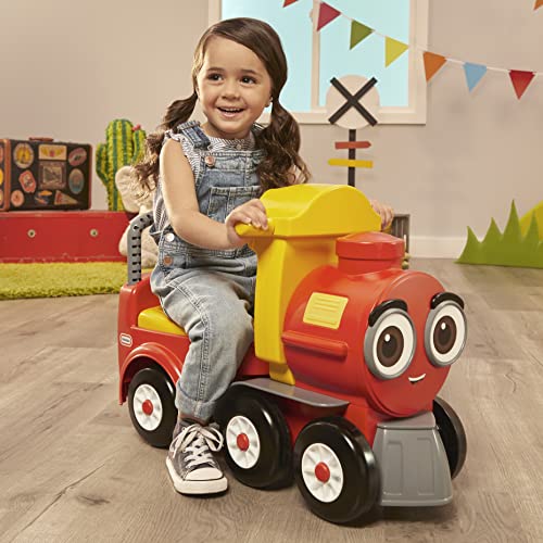 Cozy Train Ride-On with Storage and Working Bell J3464