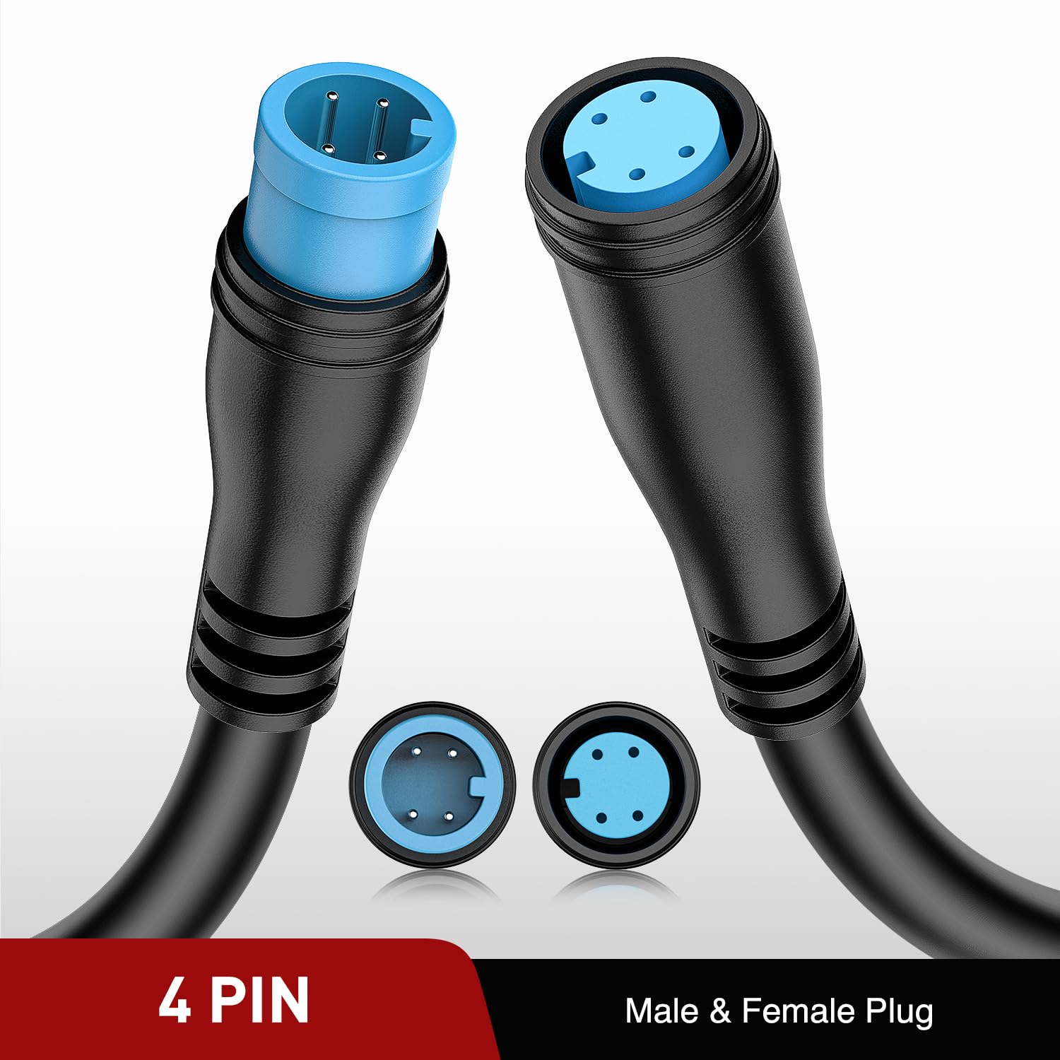 2 Pack 5FT 4 Pin Extension Cable Cord for Car Underglow Neon Accent Strip Lights 252 LEDs RGB 8 Color Wire Harness U636410