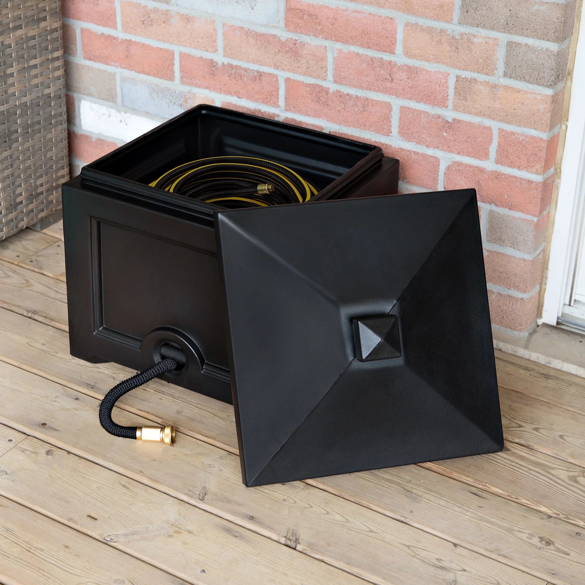 Black 100ft Garden Hose Bin R554146