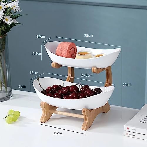 White 3 Tier Bamboo Fruit Basket P54589