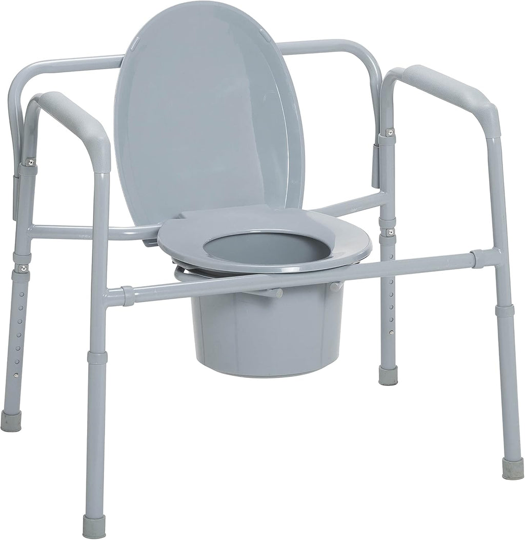 Gray Bariatric Commode Chair with Arms N751