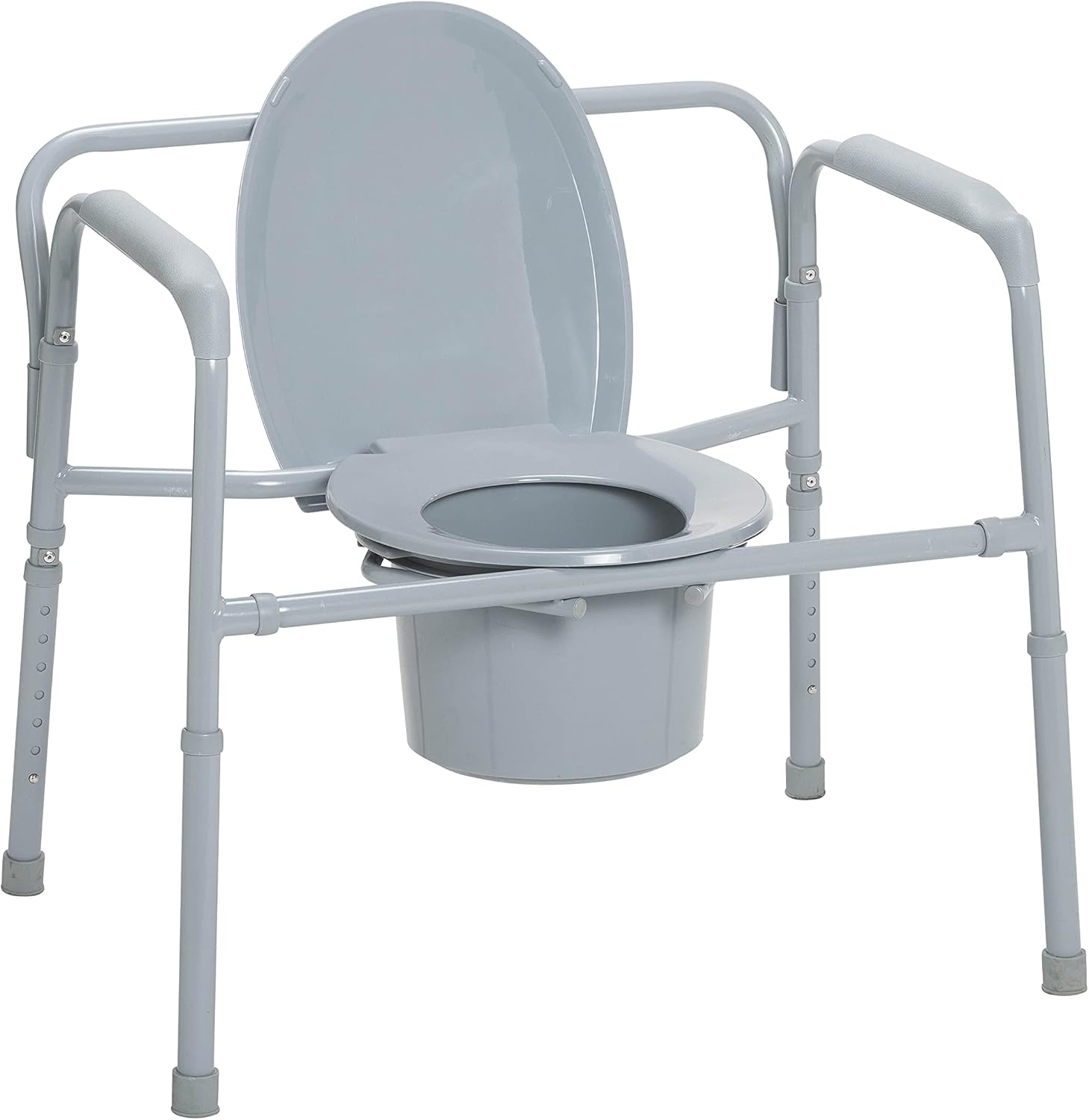 Gray Bariatric Commode Chair with Arms N751