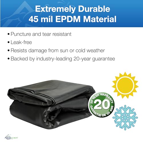 45 MIL EPDM Pond Liner, 10-ft x 8-ft, 80 sq ft, Black O841