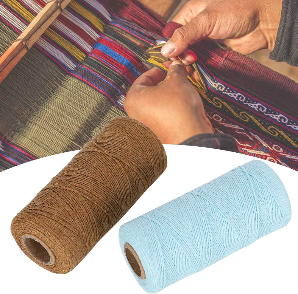 2 Rolls Pure Cotton 8/4 Warp Yarn (Brown + Light Blue) S792