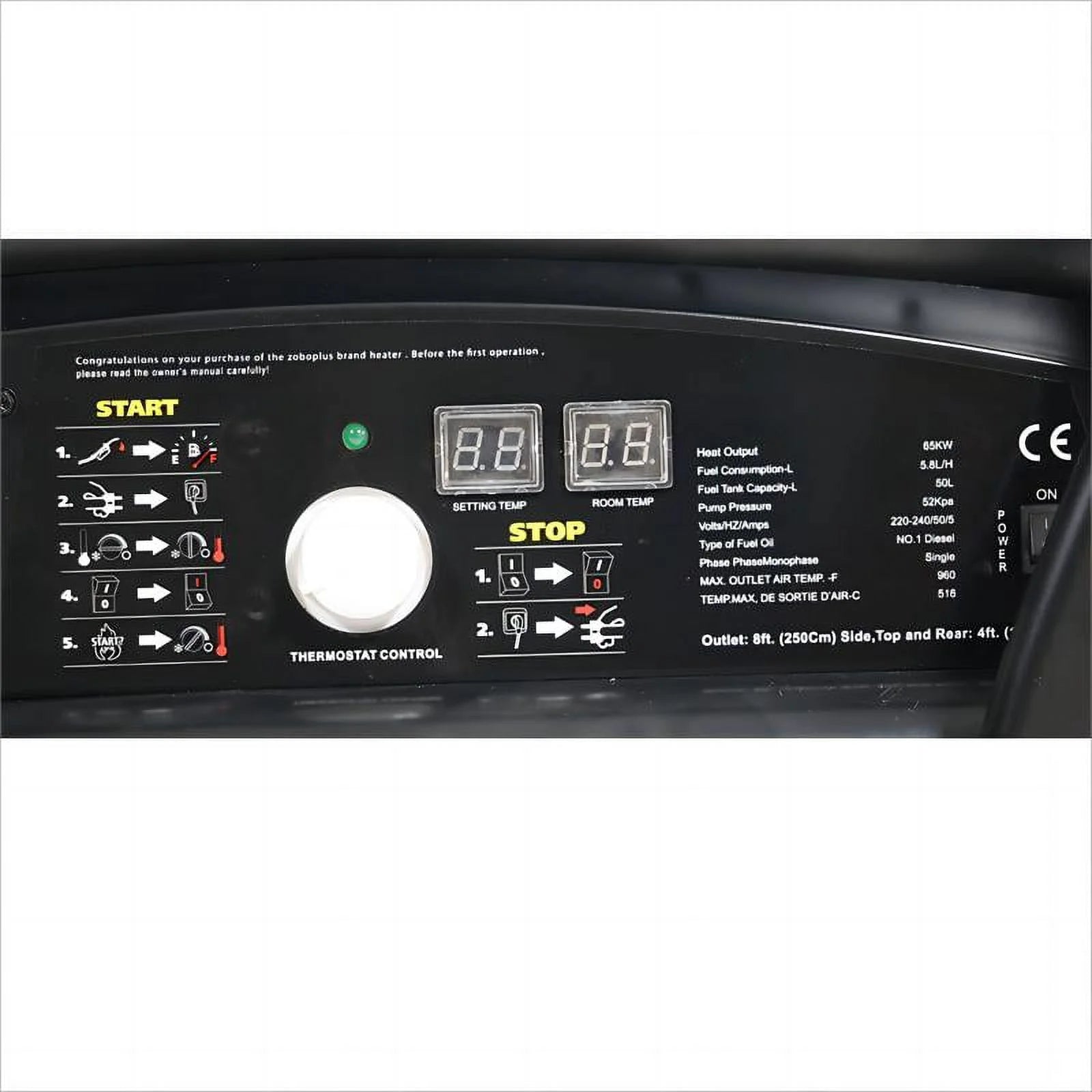 215000BTU Heavy-duty Kerosene Diesel Heater with Thermostat Control U500