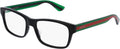 Black Plastic Rectangle Eyeglasses 55mm B2407