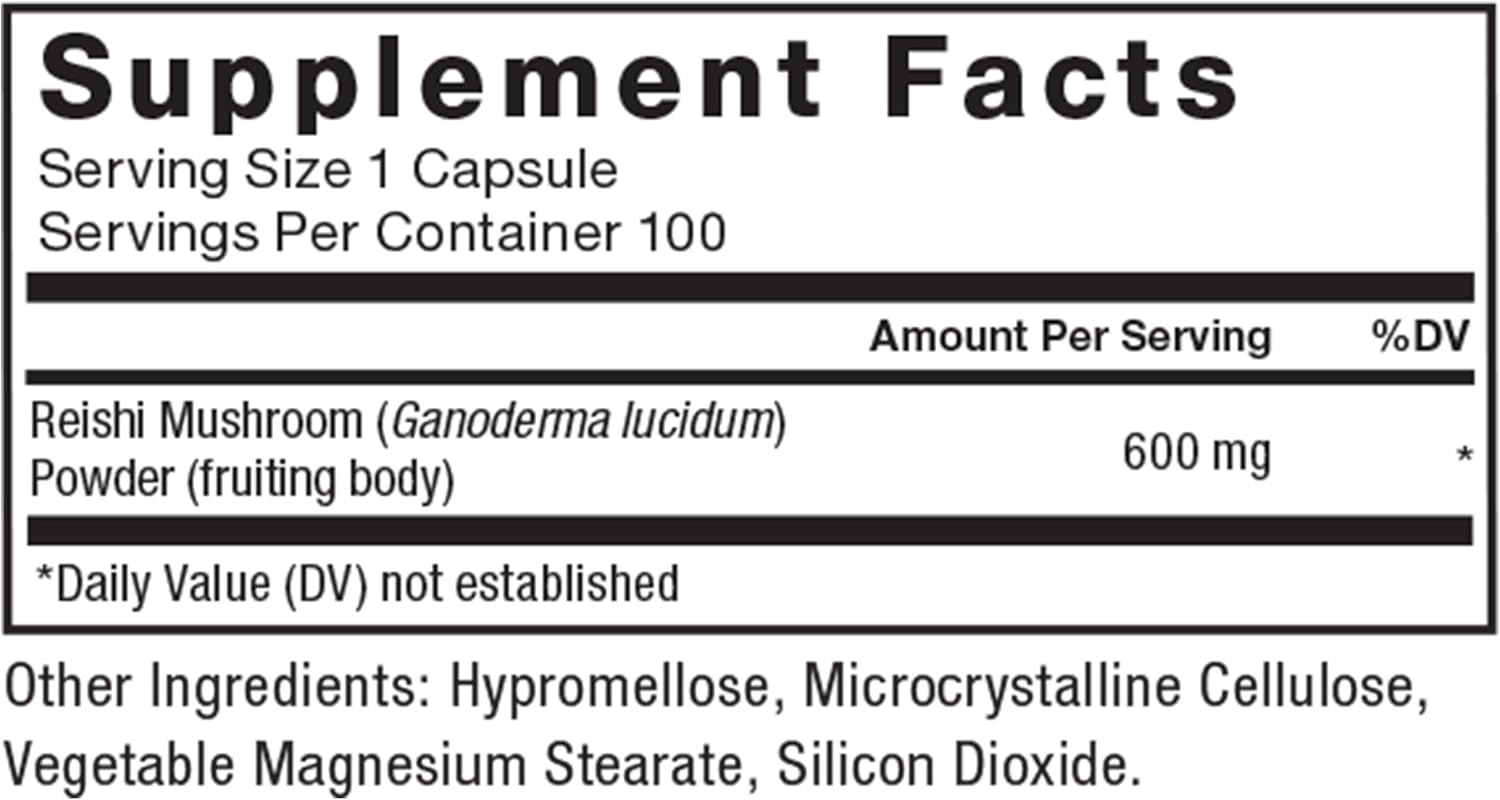 Reishi Mushroom Supplement, 100 Vegetable Capsules Q552972