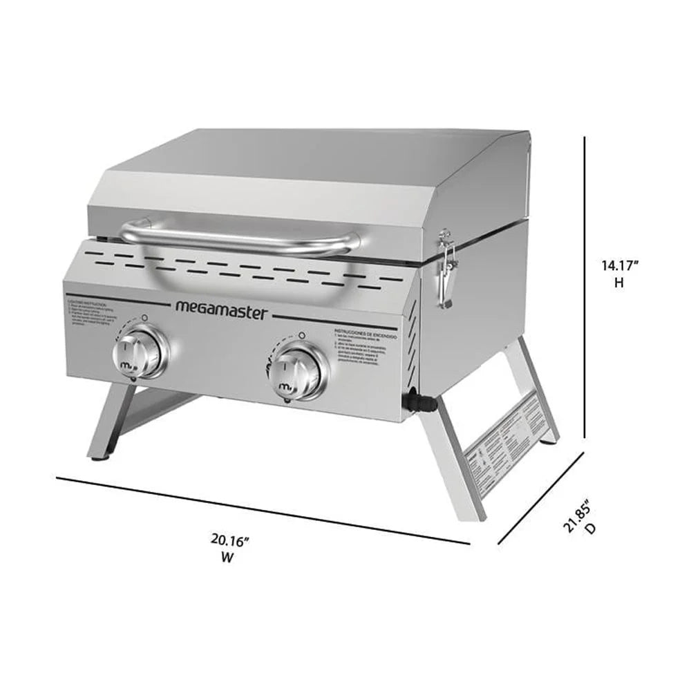 Stainless Steel 2-Burner Flat Top Propane Gas Grill N438