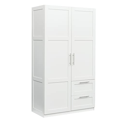 White Tall Kitchen Pantry Cabinet with 2 Doors and 2 Drawers A2132