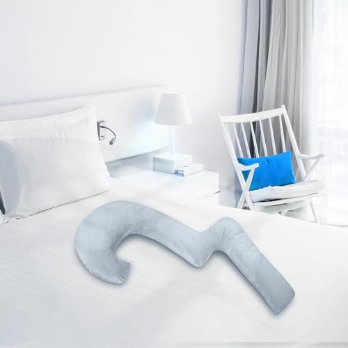 68 Inches Memory Foam Body Pillow with Cover - Middle Grey M246879