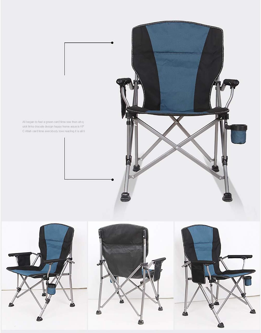 Oversized mesh Camping Folding Chair Blue B385962