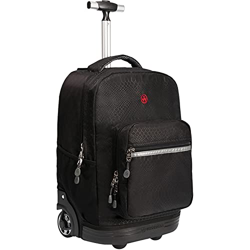 Black Wheeled Rolling Backpack Small Suitcase Carry-on Trolley Bag N6659